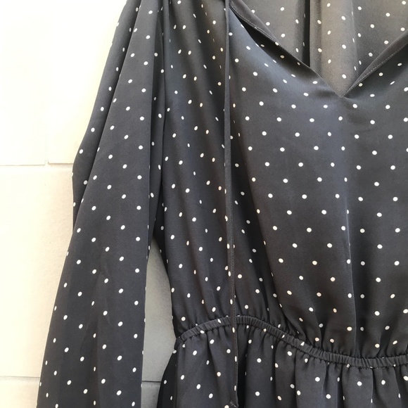 Polka dot dark grey midi dress - Picture 3 of 3